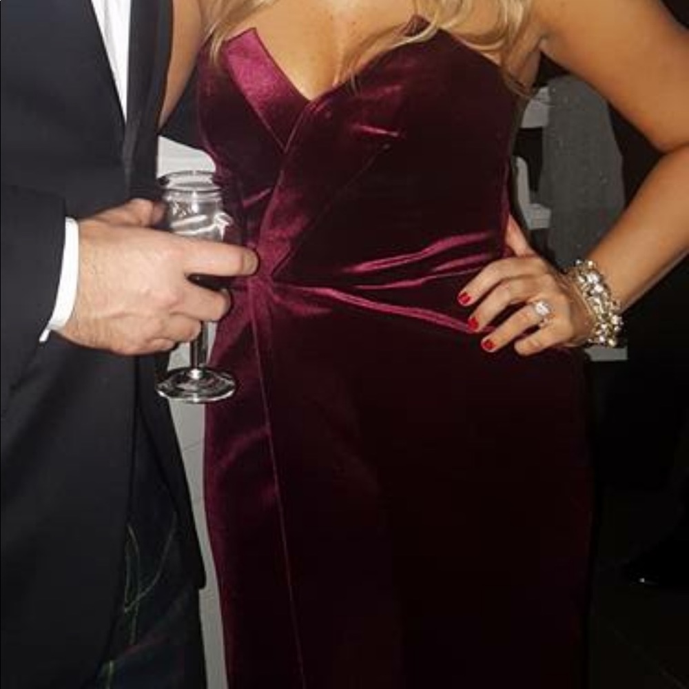 Wine colored Velvet midi dress size 6